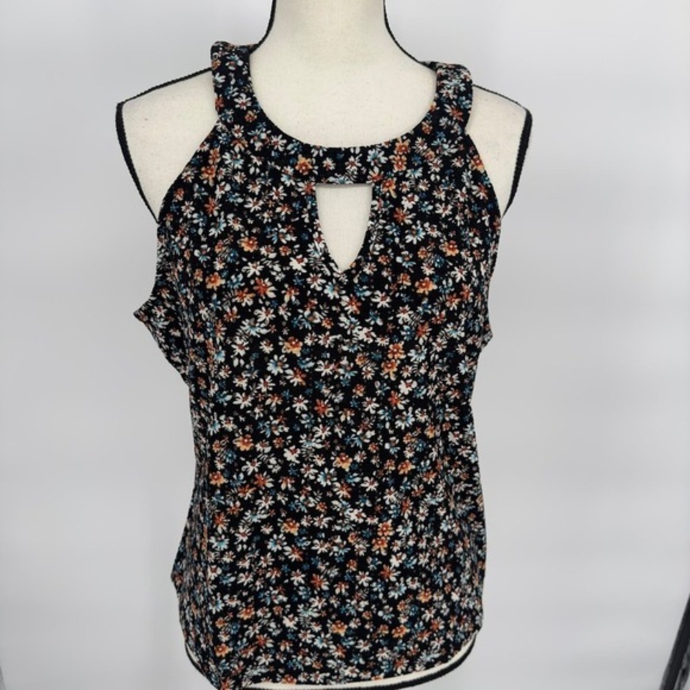 The General Good‎ Stitch & Fix Womens Halter Top Floral Mesh Black Size XXL